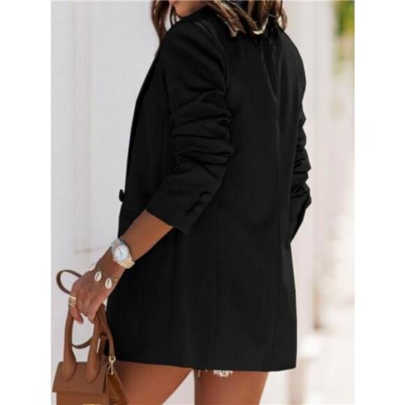 Double-Breasted Long Sleeve Blazer - Picture 5 of 15